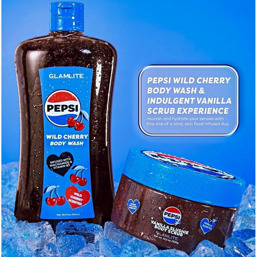 Pepsi x Glamlite Body Wash & Body Scrub Bundle BRAND NEW SEALED- Fast Shipping!